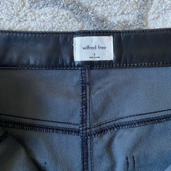 Wilfred Free // High-Waisted Vegan Leather Pants // Size 4 // Black - Picture 6 of 9